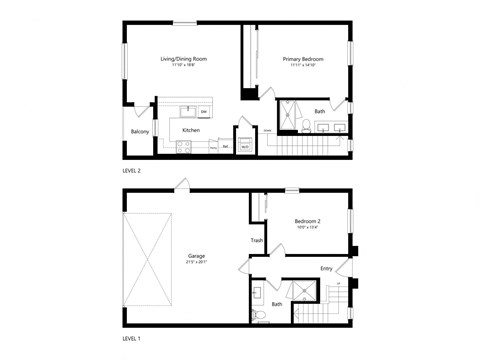a floor plan of a house with two different floor plans of the same